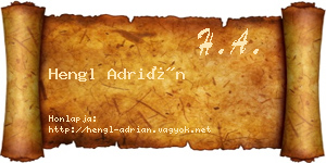 Hengl Adrián névjegykártya